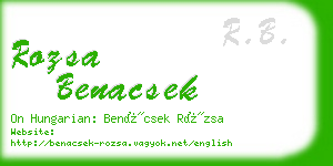 rozsa benacsek business card